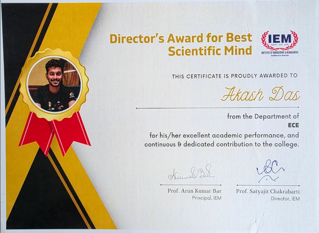 Director's Award Certificate